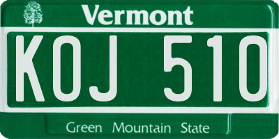 VT license plate KOJ510