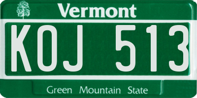 VT license plate KOJ513