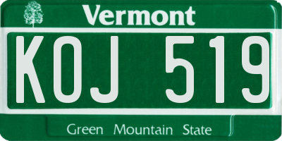 VT license plate KOJ519