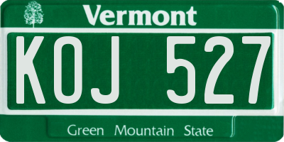 VT license plate KOJ527
