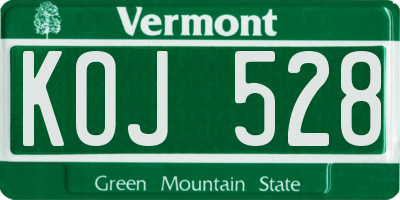 VT license plate KOJ528