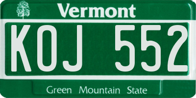 VT license plate KOJ552