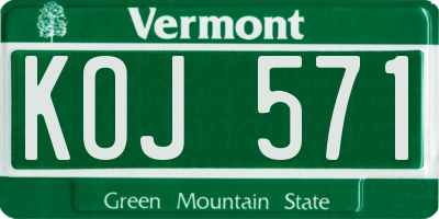 VT license plate KOJ571