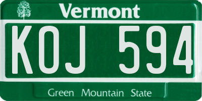 VT license plate KOJ594