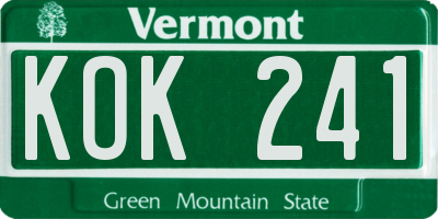 VT license plate KOK241