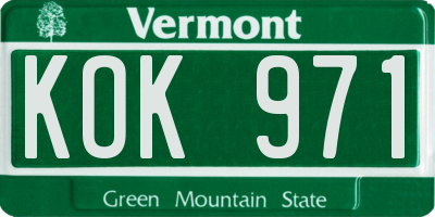 VT license plate KOK971