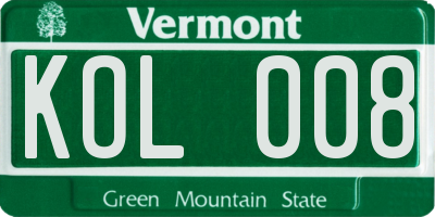 VT license plate KOL008