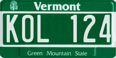 VT license plate KOL124