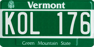 VT license plate KOL176