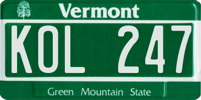 VT license plate KOL247