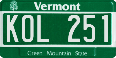 VT license plate KOL251