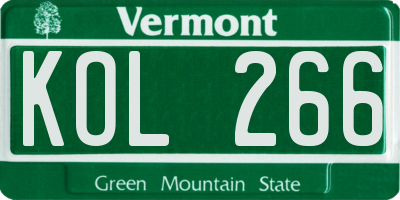 VT license plate KOL266