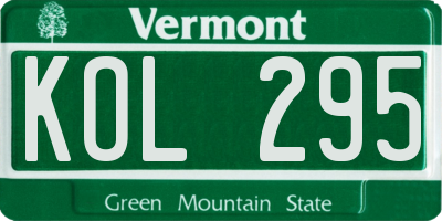 VT license plate KOL295