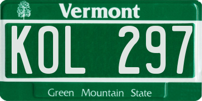 VT license plate KOL297