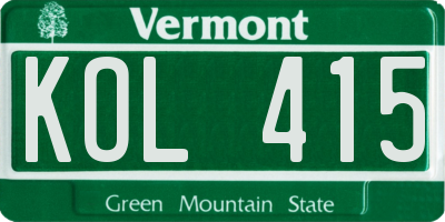 VT license plate KOL415