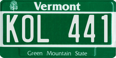VT license plate KOL441