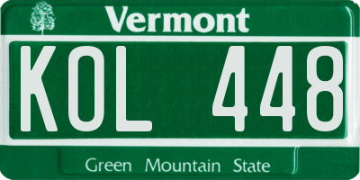VT license plate KOL448