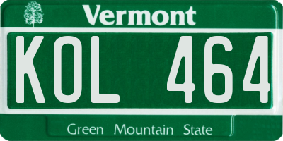 VT license plate KOL464