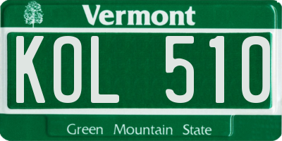 VT license plate KOL510