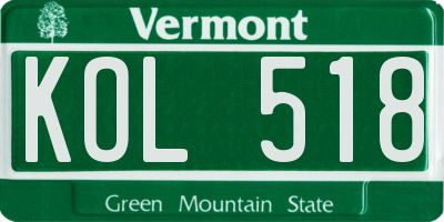VT license plate KOL518