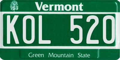 VT license plate KOL520