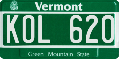 VT license plate KOL620
