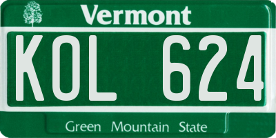 VT license plate KOL624