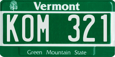VT license plate KOM321
