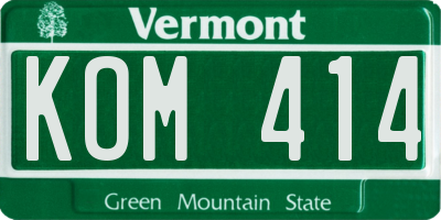 VT license plate KOM414