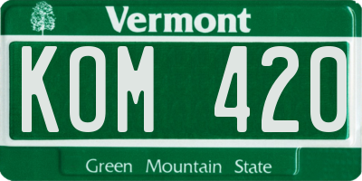 VT license plate KOM420