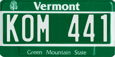 VT license plate KOM441