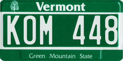 VT license plate KOM448