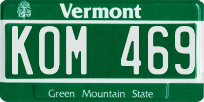 VT license plate KOM469