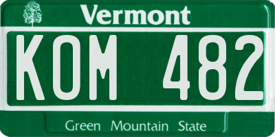 VT license plate KOM482