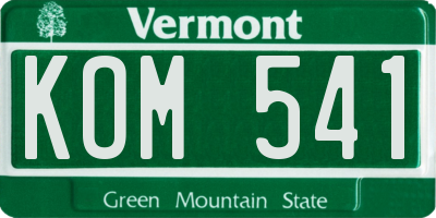 VT license plate KOM541