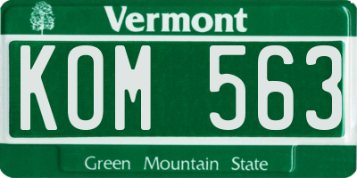 VT license plate KOM563