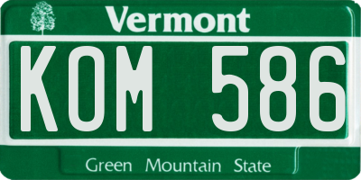 VT license plate KOM586