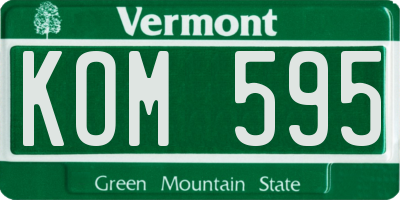 VT license plate KOM595