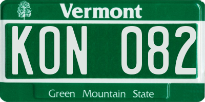 VT license plate KON082