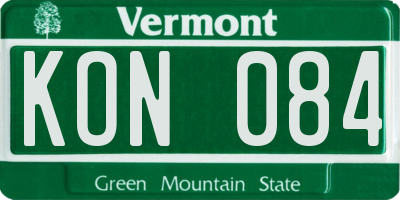 VT license plate KON084