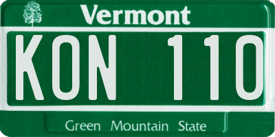 VT license plate KON110