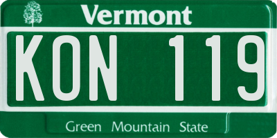 VT license plate KON119