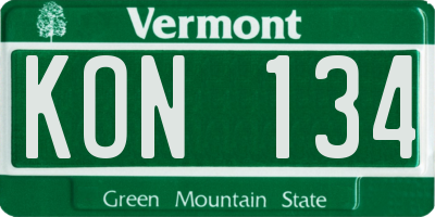 VT license plate KON134