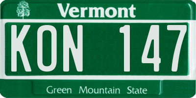 VT license plate KON147