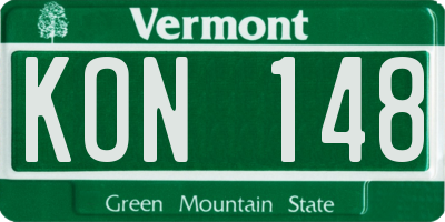 VT license plate KON148