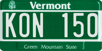 VT license plate KON150