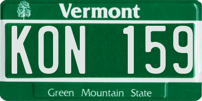 VT license plate KON159