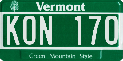 VT license plate KON170