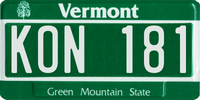 VT license plate KON181