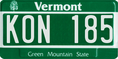VT license plate KON185